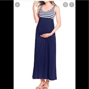 Beachcoco blue and white maxi dress